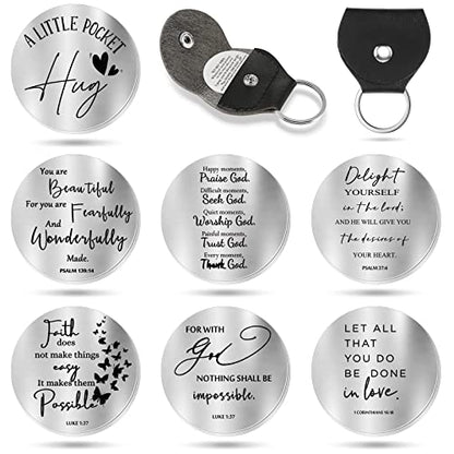 6 Pcs Pocket Hug Token Keychain Christian Gift Long Distance Relationship Keepsake for Women Men Patients(Classic) - style: Classic