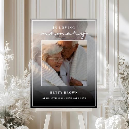 Personalized Custom Funeral Welcome Sign – Celebration of Life Poster – Memorial Board – Editable Memorial Poster for Funeral Services, Customizable Tribute Decoration - color: Multi 8