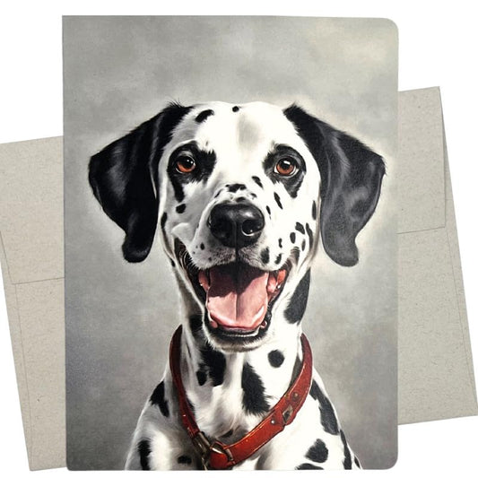 Whitman and Daughter Dalmatian Greeting Card (1 Premium Card, 5X7 Inch) dog card blank for every occasion like birthday, firefighter retirement, fire academy graduation - 833