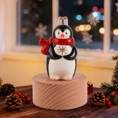 Music Box Figurine, Sculpted Hand-Painted Musical Figure Plays You are Jingle Bells Tune Christmas Anniversary, Birthday Gifts for Daughter Son Mom Dad Kids (Penguin) - color: Penguin