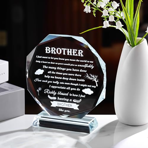 Gifts for Brother Crystal Brother Gifts From Sister Birthday Gifts for Brother Crystal Keepsake for Birthday Father's Day, Valentine’s Day, and Christmas. - style: 12BJ Brother