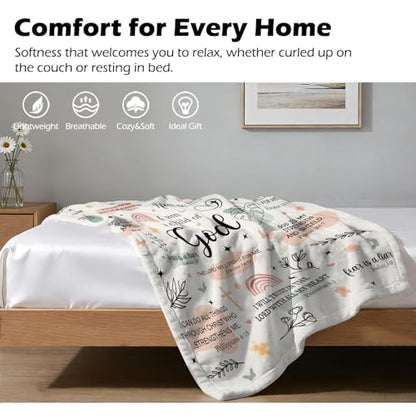 Christian Gifts for Women - I Am a Child of God Blanket 60"x50", Inspirational Religious Birthday Gifts for Women Mom Sister Friends, Christmas Baptism Catholic Spiritual Jesus Faith Bible Prayer - color: Christian2