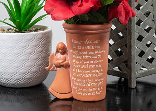 Dicksons Thought of You Burnt Orange Angel 4.25 x 5 Resin Decorative Outdoor Standing Planter Pot