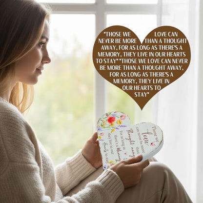 Yookeer Sympathy Gift Memorial Heart Present for Loss of Loved One Bereavement Gift Bereavement Sign Grieving Decorative Plaque for Loss of Deceased Father Mother Son Brother Condolence (Wildflower) - style: Wildflower
