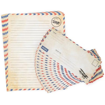 Airmail Letter Set - Make Long Distance Messages Feel More Meaningful - color: 60 PACK AIRMAIL