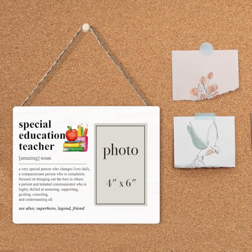 Special Education Teacher Appreciation Gifts Picture Frame, 4 x 6 in Photo | Thank You Gifts for Autism SPED Teacher, Special Education Teacher Definition Wooden Picture Frame - color: special education teacher