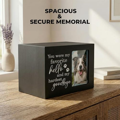 Pet Urns for Dogs Ashes, Dog Urns with Photo Frame, Cat Ashes Keepsake Box, Loss of Dog Sympathy Urn, Pet Memorial Gifts, Pet Bereavement Gift, Dog Pass Away Remembrance Gift (Black) - color: Black