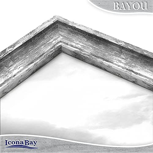 Icona Bay 6x4 Picture Frame (Azure Grey, 1 Pack) Cape Cod Style 6 x 4 Photo Frame, Table Top or Wall Mount, Bayou Collection - size: 4x6