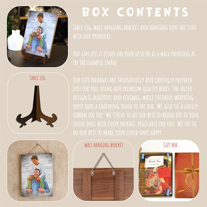 Custom Photo Printed on Wood Home Wall Decor Personalized Picture Frames - color: Pastel Design