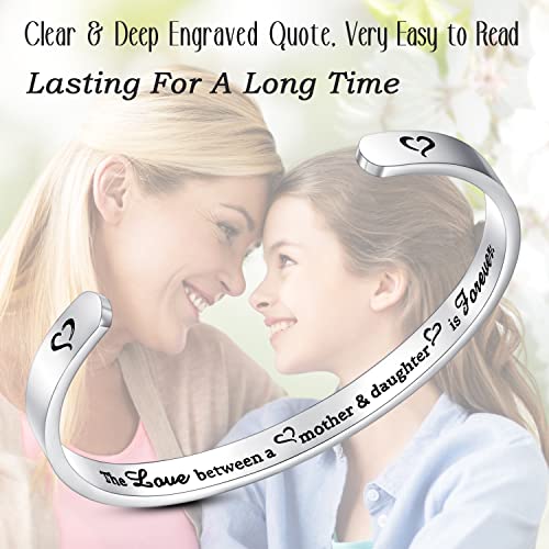 SAM & LORI Personal Bracelets for Teens/Women-Inspirational Jewelry Gifts (Various Designs) for Daughter/Sister/Mom/Friends-Adjustable Bracelet in a Pretty Gift Box - style: 2-Daughter Mom-The love between ...forever
