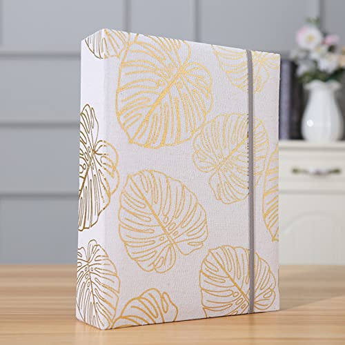 Photo Album 4x6 200 Photos Linen Cover Picture Photo Book for Family Wedding Anniversary Baby Vacation (200 Photos (4x6), Golden Leaves) - color: Golden Leaves, size: 200 Photos (4x6)