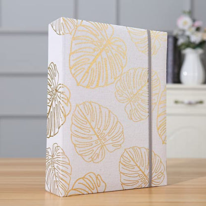 Photo Album 4x6 200 Photos Linen Cover Picture Photo Book for Family Wedding Anniversary Baby Vacation (200 Photos (4x6), Golden Leaves) - color: Golden Leaves, size: 200 Photos (4x6)