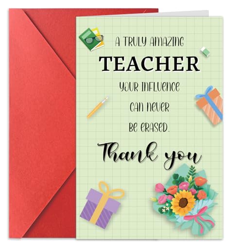 Thank You Card for Teacher Appreciation End of Term Back to School Gifts from Students - color: HK033