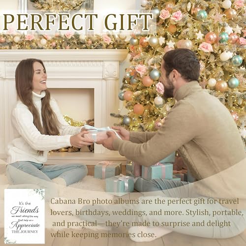 Friend Gifts Photo Album Holds 36 4x6 Photos, Friendship Gifts for Women, It's the Friends We Meet Along the Way That Help Us Appreciate the Journey Small Photo Album Memory Keepsake - color: Friend