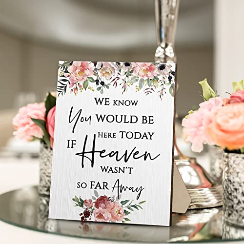Yulejo Floral Memorial Wedding Sign Heaven Wasn't So Far Away for Wedding