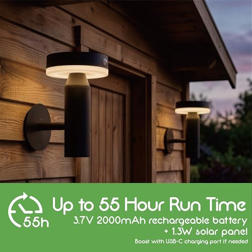 Solar Wall Lights, Motion Sensor, 2 Modes, 55h Runtime, 2pk - size: 2 Pack - Wall