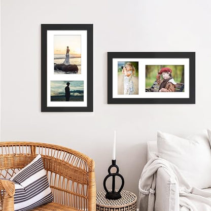 DUENPY 8x14 Multi Size Collage Frame Photo Display Black - color: Black, size: 8x14（4x6+5x7 opening）
