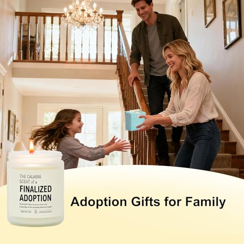 Adoption Gifts for Girls, Boys, Parents, Adoption Day Gifts for Family | New Family Beginnings Gift for Newly Adopted Mom Adoptive Dad, Lavender Scented Candle with Gift Box - color: Adoption Gifts