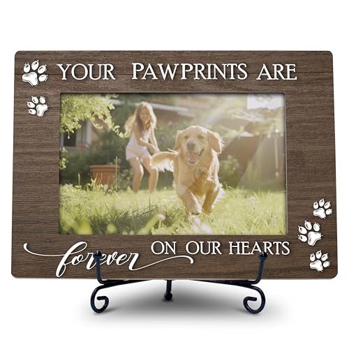 Dog Memorial Picture Frame 4x6, Pet Loss Sympathy Gift for Loss of a Beloved Dog, Wooden Remembrance Frame -B02 - style: Style2