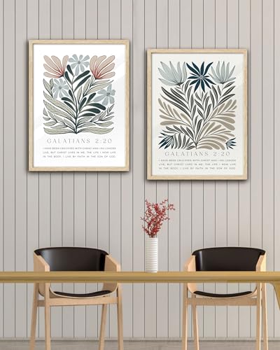 EcoHest 16x20 in Galatians 2:20 Abstract Floral Framed Christian Wall Art - color: Framed Galatians, size: 20"L x 16"W