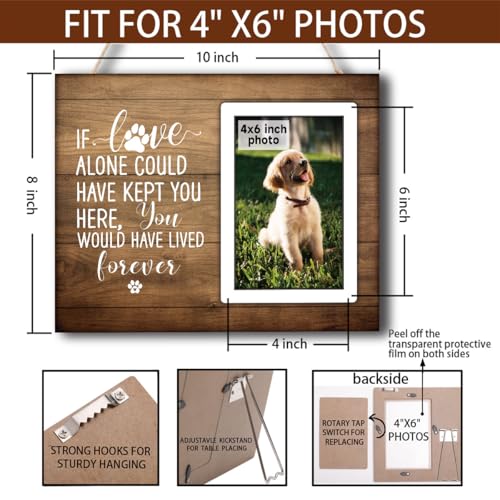 Pet Memorial Gifts, Dog Memorial Gifts for Loss of Dog, Sympathy Gifts for Loss of Dog Cat, Pet Remembrance Gift, Dog Picture Frame, Cat Memorial Gifts, Pet Memorial Gifts Fit 4x6 in Photo
