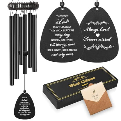 Soopau Sympathy Gifts for Loss of Loved One, 30" Metal Memorial Wind Chimes for Loss of Mom Dad, Windchimes in Memory of A Loved One, Bereavement Condolences Gift