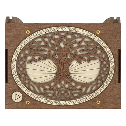 Celtic Tree of Life Custom MP3 Music Box, Plays Any Song, Custom Photo Print and Text Inside