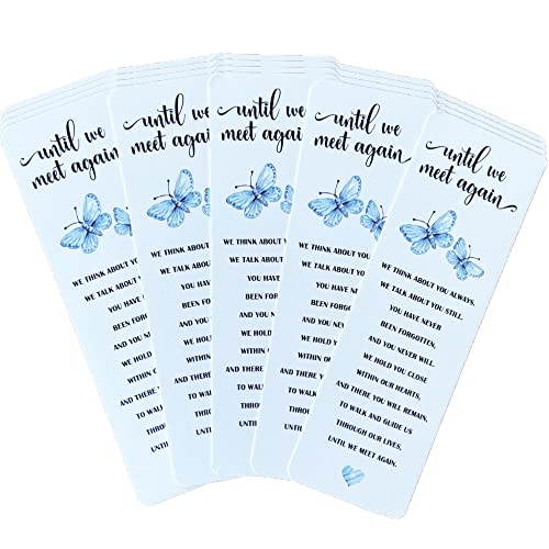 Funeral Favors for Guests - Butterfly Bookmarks with Sympathy Poem - Bulk Set of 24 - Hand Out at Celebration of Life, Memorial, Remembrance Service, Bereavement Ceremony - Thank You Gift, Keepsake - style: Butterfly