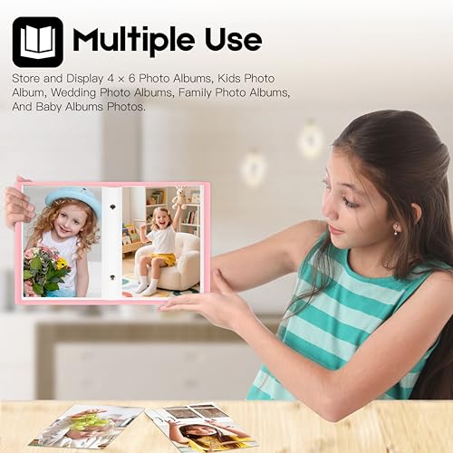 Ruibytree 2 Pack Small Photo Albums 4x6 Pictures, 104 Photos Total, Pink - color: Pink