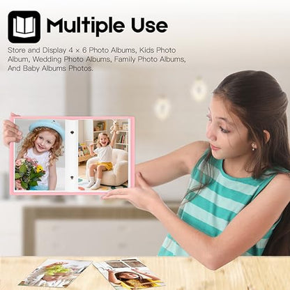 Ruibytree 2 Pack Small Photo Albums 4x6 Pictures, 104 Photos Total, Pink - color: Pink