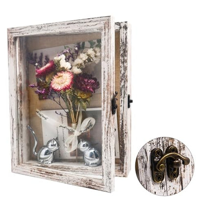 Small Wall Mounted Shadow Box Frame 8x8 with Real Glass,White - color: White, size: 8*8