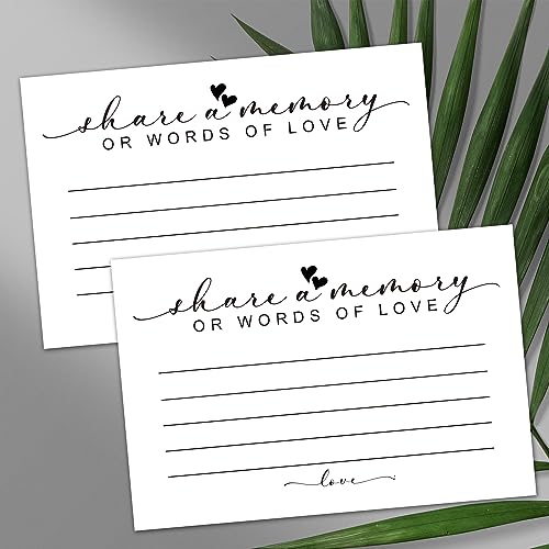 Share a Memory or Words of Love, Pack of 50 Cards for Weddings, Showers, Birthdays, Celebration of Life, Funeral, Retirement, Going Away, and Graduation Memories.