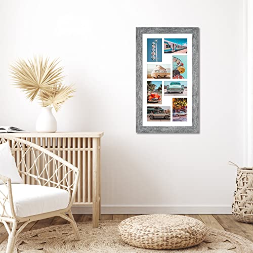 11.8x21.8 Collage Frame, 8 Open 4x6 Photo Frame Collage for Wall - color: Grey, size: 11.8x21.8 - (8 open4x6）