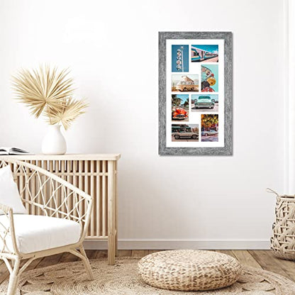 11.8x21.8 Collage Frame, 8 Open 4x6 Photo Frame Collage for Wall - color: Grey, size: 11.8x21.8 - (8 open4x6）