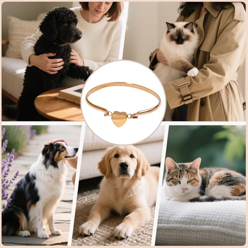 LittleFlower Heart Urn Bracelet for Human & Pet Ashes - Stainless Steel Memorial Jewelry for Cats, Dogs, Waterproof Keepsake with Filling Tool & Gift Box - color: Rose Gold