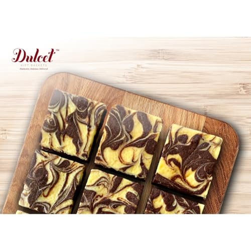 Dulcet Gift Baskets Valentines Day Chocolate Fudge Brownie Assortment Gift Tin Delicious, Baked Snacks Chocolate Cheese Walnut Fudge Chocolate Chip Blondie Great Valentines Gift for Women Wife Girlfriend Boyfriend Mom Friend - style: Valentine's Day