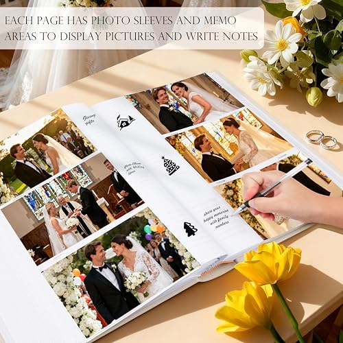 Photo Album 4x6 Wedding with Writing Space for 450 Photos Linen Cover Hardcover Horizontal, 4 x 6 Photo Album Picture Book for Kids Travel Family Baby Pictures Beige - color: Khaki