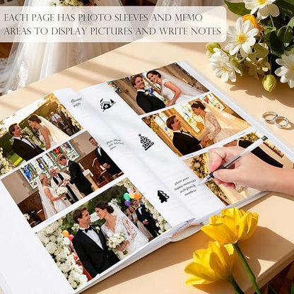 Photo Album 4x6 Wedding with Writing Space for 450 Photos Linen Cover Hardcover Horizontal, 4 x 6 Photo Album Picture Book for Kids Travel Family Baby Pictures Beige - color: Khaki
