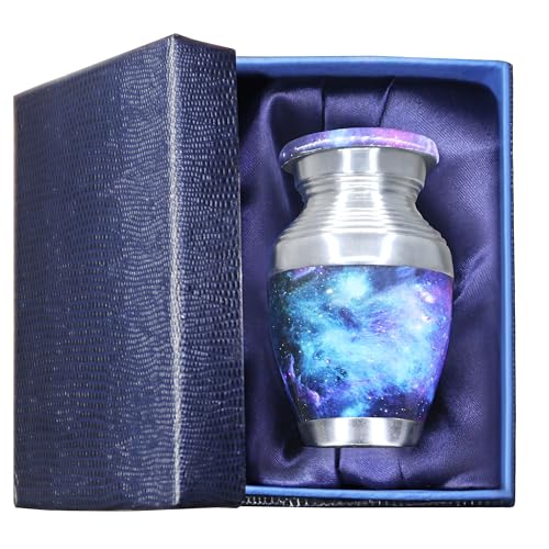 M MEILINXU Blue Galaxy Mini Urns for Human Ashes, Small Keepsake Urn - color: Blue, size: Small / Keepsake