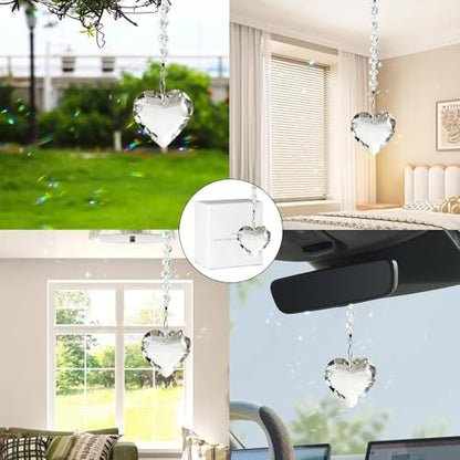 Hegelda White Birthday Gifts for Women Friendship Heart Crystals Suncacther | christmas stocking stuffer Valentines day Mothers Day Gifts for Friends Coworkers Her Wife Mom Daughter Sister Aunt - color: White