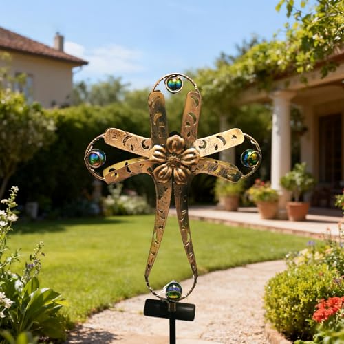 LEDs Solar Stake Lights for Garden Metal Warm White, Memorial Gift - Perfect as Remembrance & Sympathy Gifts (Angel-Bronze) (Cross) - style: Cross