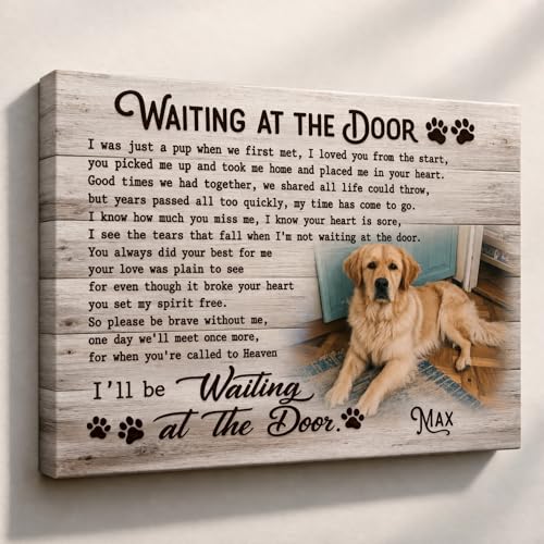 LOPHAW SHIPS NEXT DAY Personalized Dog Memorial Canvas Prints with Photo Name Date - Custom Pet Memorial Gifts for Dogs & Cats, Bereavement Remembrance Gifts, In Memory of Beloved Dog, Printed in USA - color: Style 08