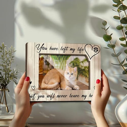 Cat Memorial Photo Frames Dog and Cat Loss Remembrance Gift for Pet Owner Sympathy Keepsake for Pet Lovers You Have Left My Life But You Will Never Leave My Heart Picture Frames 4x6 Photo - YY023 - color: white cat and dog06