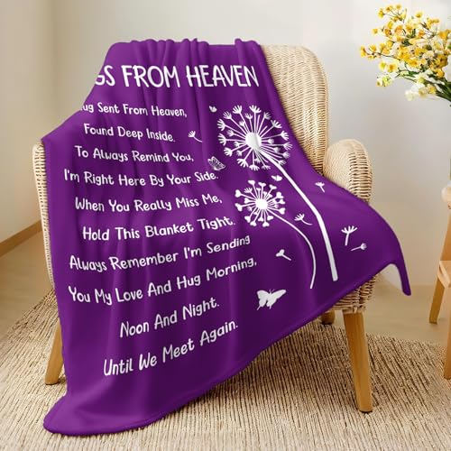 Memorial Gifts, Sympathy Gifts for Loss of Loved One, Blanket 60" x 50" - color: Purple