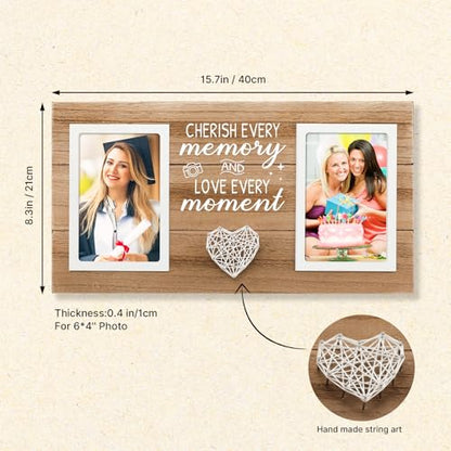 Graduation Gift for Her Him Picture Frame, Birthday Gifts for Women, Men, Friend, Family Coworker Photo Frame, Holds 2pcs 4x6 Pictures - style: women and men