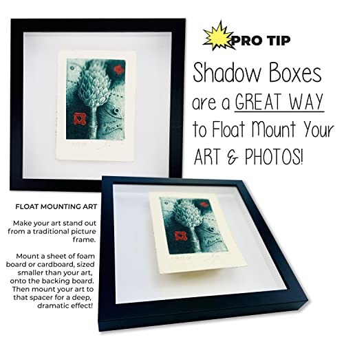 14x22 Black Wood Shadow Box Frame with Black Acid-Free Backing UV Acrylic & Hanging Hardware - with 3/4" Usable Depth - Great Baby Shadow Box Shadowbox - size: 14x22
