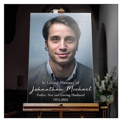 SPEEDYORDERS Custom Funeral Sign - Photo In Loving Memory Sign - Personalized Funeral Reception Signs - Celebration Of Life Funeral Photo Sign - color: Sign 4