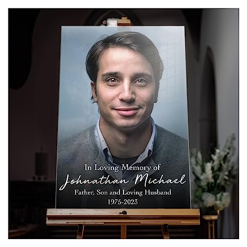SPEEDYORDERS Custom Funeral Sign - Photo In Loving Memory Sign - Personalized Funeral Reception Signs - Celebration Of Life Funeral Photo Sign - color: Sign 4
