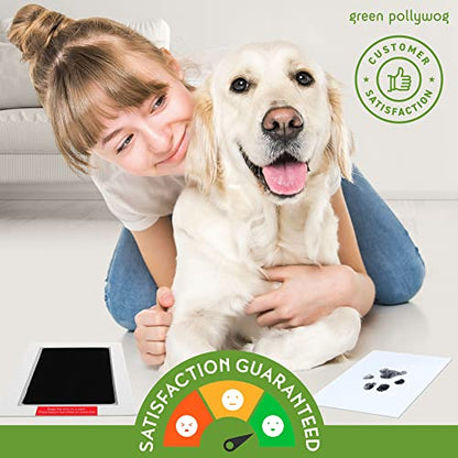 Green Pollywog Paw Print Hinged Photo Frame with Ink Pad Kit - size: Hinged Paw Print Kit