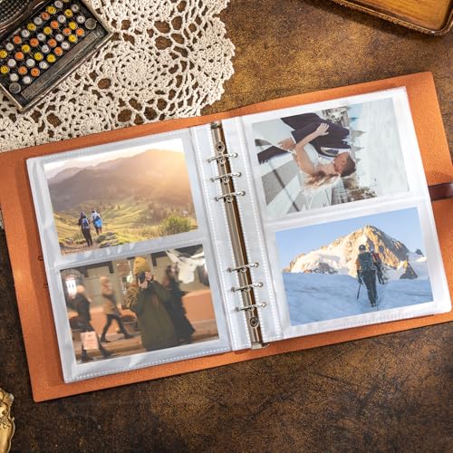 Leather Photo Album for 4x6 Pictures Photo Book With 30 Writing Paper for Family Wedding Anniversary Baby Vacation Picture Album (Brown) - color: Brown